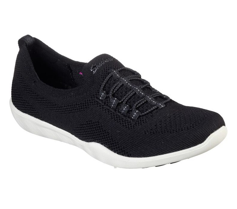 Skechers Dam Svarta/Vita Slip On - Newbury St - Every Angle - Sverige (EOQZF-9074)